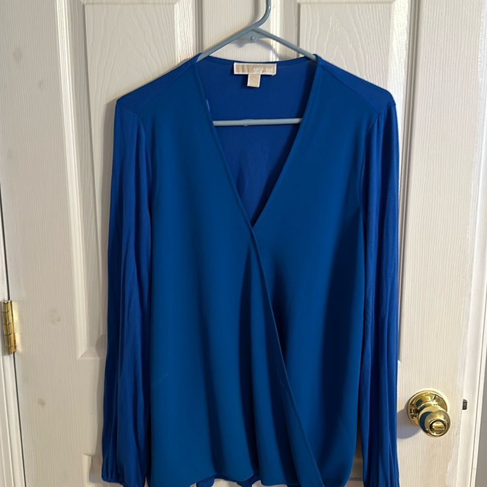 Blue long sleeve Blouse by Michael Kors